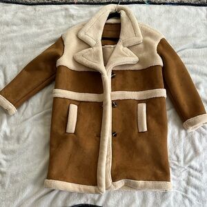 Blank NYC Tan and Cream Shearling Jacket